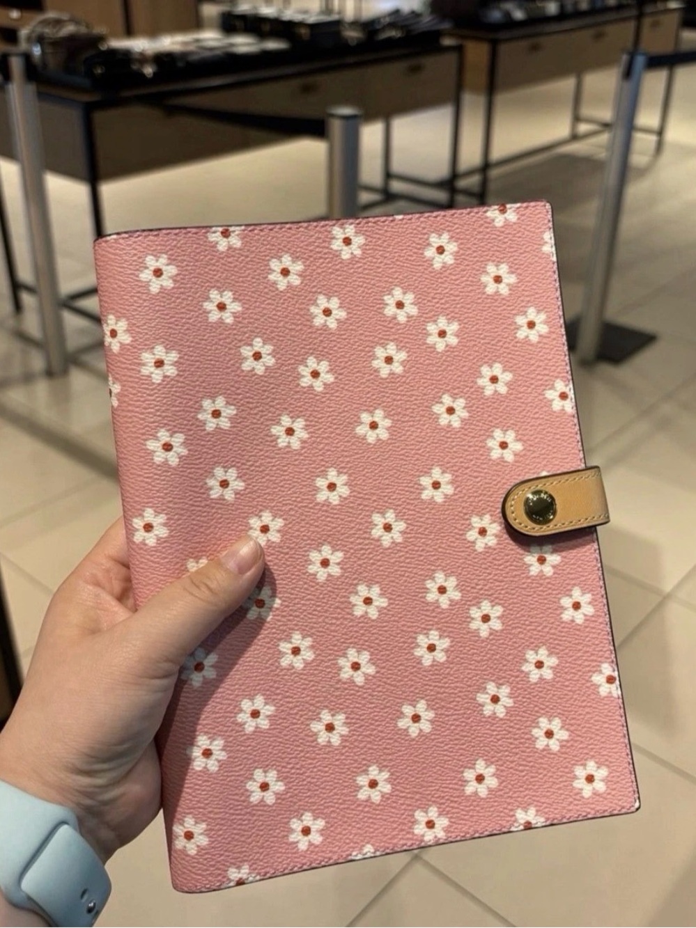 Coach Pink Floral Print Notebook
